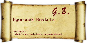 Gyurcsek Beatrix névjegykártya